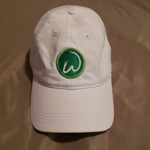 White Baseball Cap with Green Logo